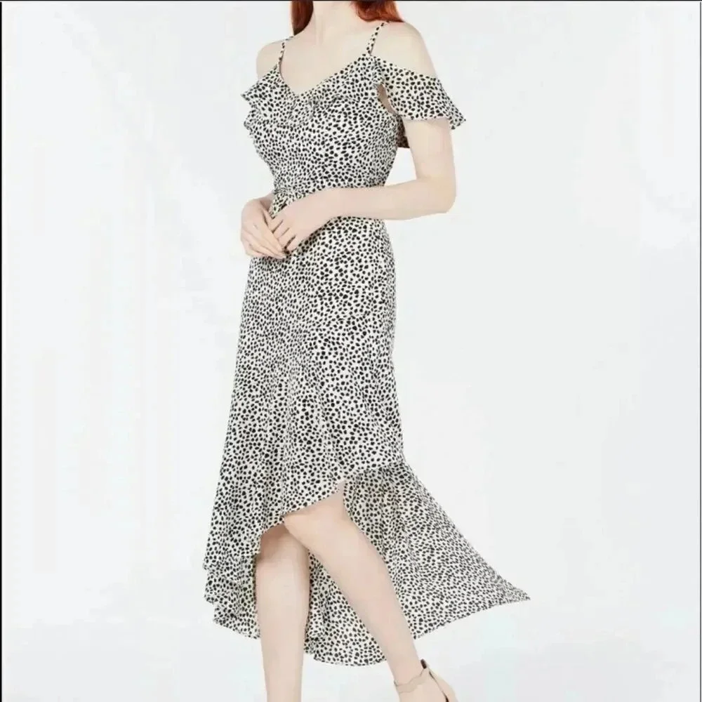 BCX high low black and white specked dress. Size small - Picture 2 of 4